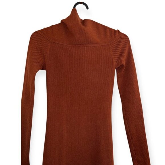 Aritzia WILFRED WOOL Knit Off Shoulder Sweater Dress stretch Burt Red XS Italy - Picture 6 of 8